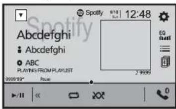 Spotify 6/10 12:48 Abcdefghi Abcdefghi ABC PLAYING FROM PLAYLIST 9999'99" Pulse 2 9999