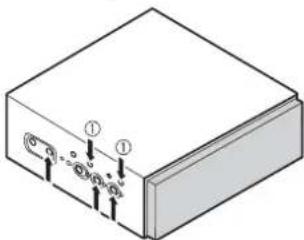 Diagram of a device with labeled components, showing numbered parts and directional arrows indicating assembly or connection.
