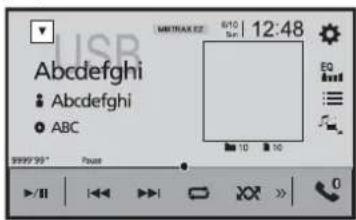 USB MNDTRAX EE 6/10 12:48 Abcdefghi Abcdefghi ABC 9999'99" Paus EQ 10 10 0
