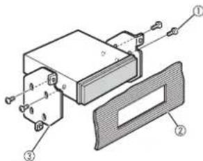 Technical diagram of a device with labeled components and parts, including numbered parts ①, ②, and ③.