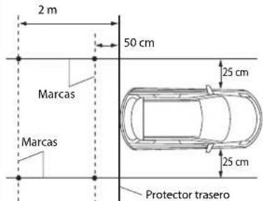 2 m 50 cm Marcas Marcas 25 cm 25 cm Protector trasero