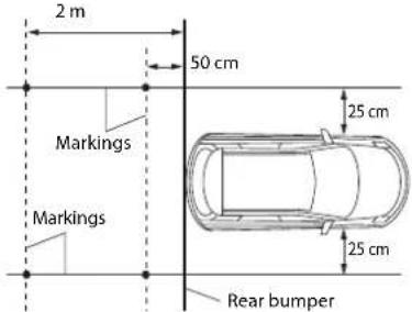 2 m 50 cm Markings 25 cm Markings 25 cm Rear bumper
