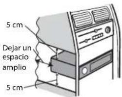 5 cm Dejar un espacio amplio 5 cm