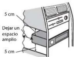 5 cm Dejar un espacio amplio 5 cm