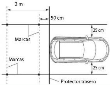 2 m 50 cm Marcas Marcas 25 cm 25 cm Protector trasero
