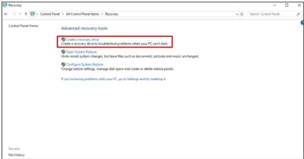 ACER TravelMate Spin B3 - 6.Wählen Sie [Create a recovery drive] - 1