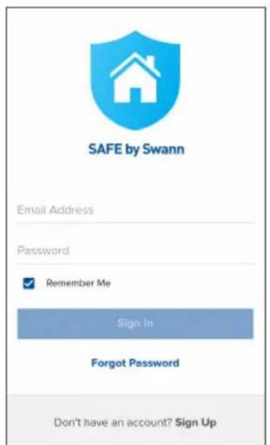 SAFE by Swann Email Address Password ✓ Remember Me Sign In Forgot Password Don't have an account? Sign Up