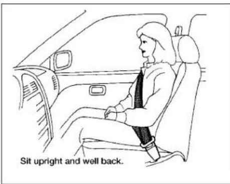 Sit upright and well back.