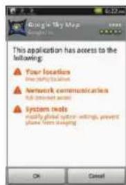 This application has access to the following: Your location Network communications System tools Modify global system settings, prevent phone from scanning
