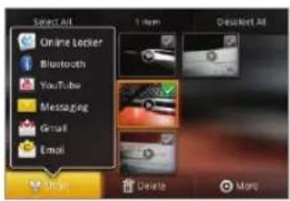Select All Online Locker Bluetooth YouTube Messaging Gmail Email 1 item Delete All More