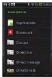 Select chartset Applications Bookmark Contact Direct dial Direct message Directions &