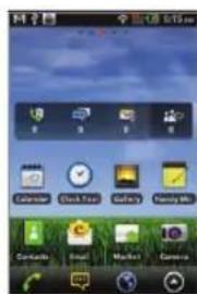 Screenshot of a macOS home screen showing application icons and status bar