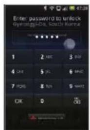 Enter password to unlock dyonggi-Do, South Korea 1 2 ABC 3 BUY 4 SEE 5 SQL 6 MNC 7 POS 8 RAN 9 FREE OK 0 OK
