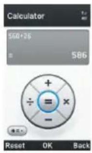Calculator 560+26 = 586 Reset OK Back