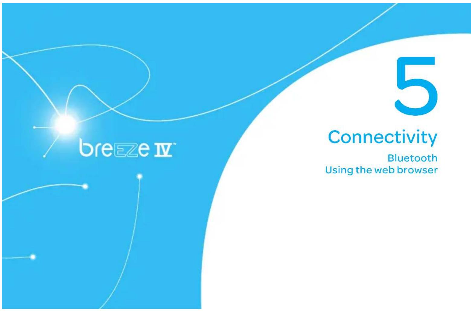 breeEze III™ 5 Connectivity Bluetooth Using the web browser