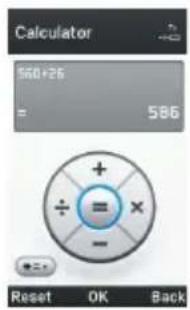 Calculator 560+26 = 586 Reset OK Back
