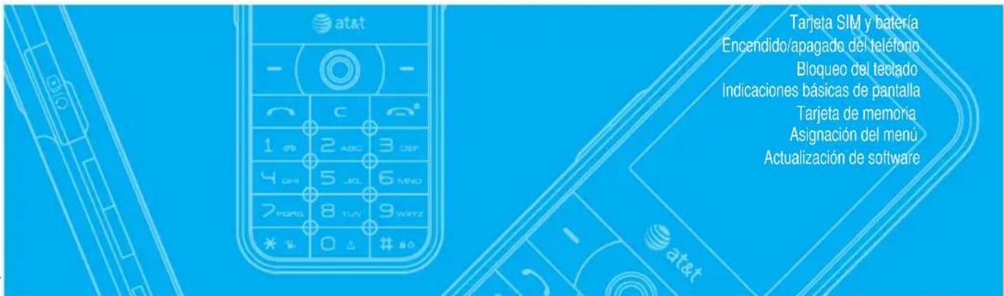 Tarjeta SIM y batería Encendido/apagado del teléfono Bloqueo del teclado Indicaciones básicas de pantalla Tarjeta de memoria Asignación del menú Actualización de software
