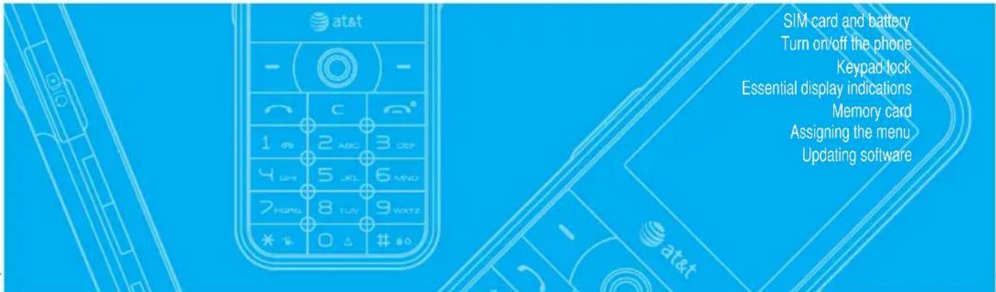 SIM card and battery Turn on/off the phone Keypad lock Essential display indications Memory card Assigning the menu Updating software