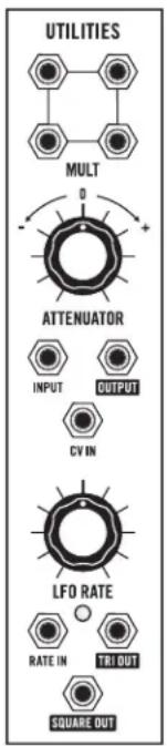 UTILITIES MULT ATTENUATOR INPUT OUTPUT CV IN LFO RATE RATE IN TRI OUT SQUARE OUT