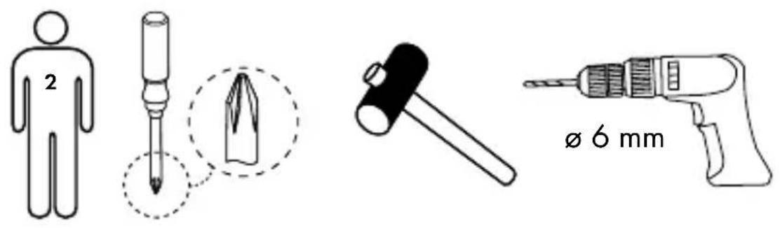 2 Ø 6 mm