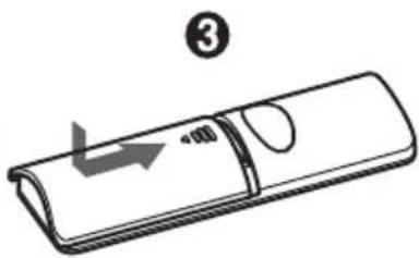 Diagram of a remote control device with labeled component and directional arrow indicator