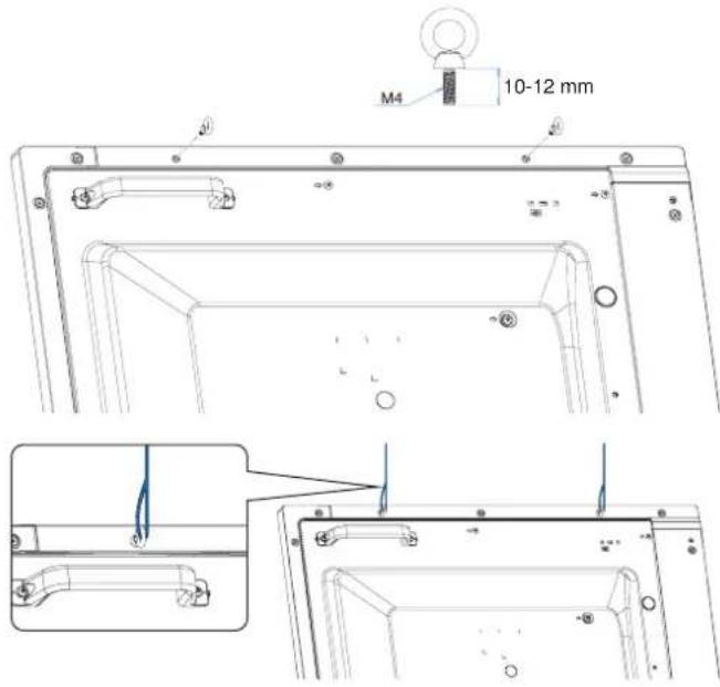 NEC MultiSync V554Q - Installing a wire to a monitor for portrait position - 1