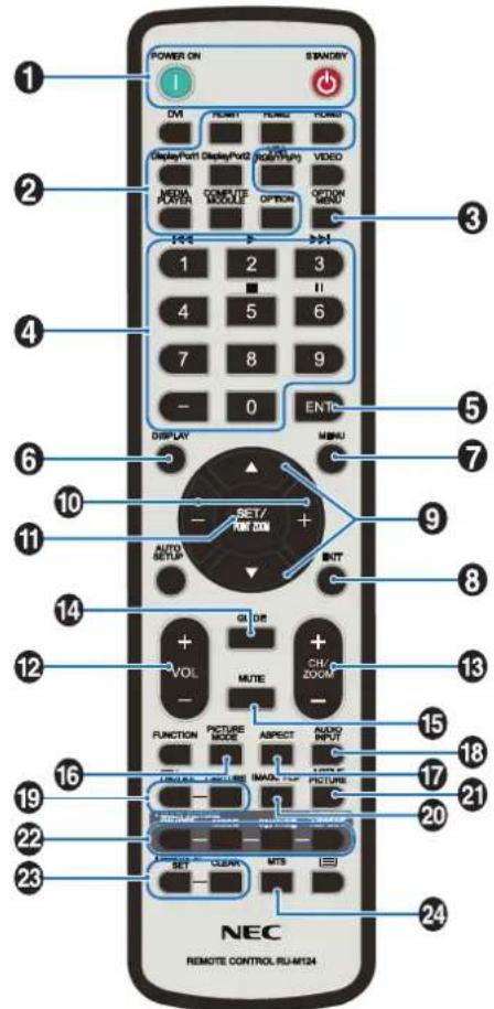 NEC MultiSync V554Q - Wireless Remote Control - 1
