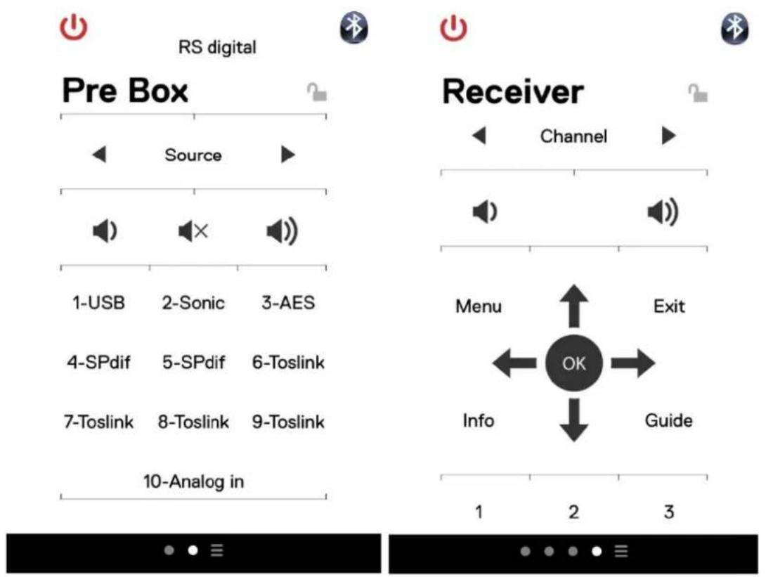 RS digital Pre Box Source 1-USB 2-Sonic 3-AES 4-SPdif 5-SPdif 6-Toslink 7-Toslink 8-Toslink 9-Toslink 10-Analog in Receiver Channel Menu Exit Info Guide 1 2 3