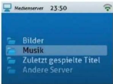 Medienserver 23:50 Bilder Musik Zuletzt gespielte Titel Andere Server