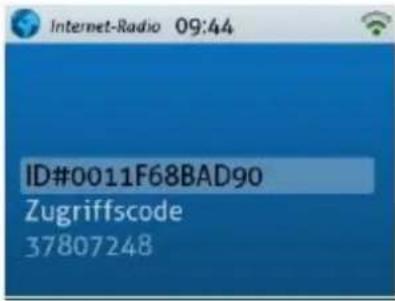 Internet-Radio 09:44 ID#0011F68BAD90 Zugriffscode 37807248