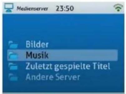 Medienserver 23:50 Bilder Musik Zuletzt gespielte Titel Andere Server