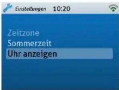 Einstellungen 10:20 Zeitzone Sommerzeit Uhr anzeigen