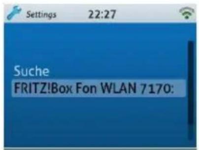 Settings 22:27 Suche FRITZ!Box Fon WLAN 7170:
