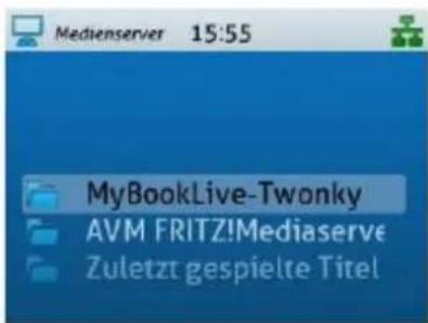 Medienserver 15:55 MyBookLive-Twonky AVM FRITZ!Mediaserve Zuletzt gespielte Titel