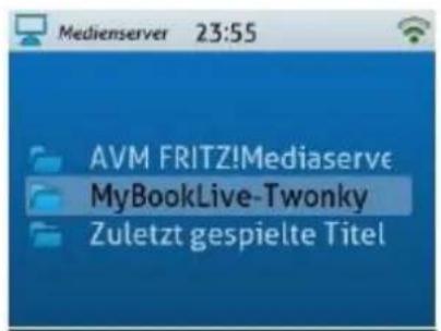 Medienserver 23:55 AVM FRITZ!Mediaserve MyBookLive-Twonky Zuletzt gespielte Titel