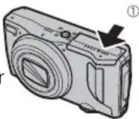 FUJIFILM FinePix F900EXR - Open the battery-chamber cover. - 1