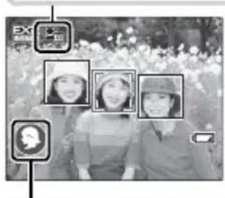 Black-and-white photo collage with four portrait frames and bounding boxes, including a 10x magnified view of the first frame.
