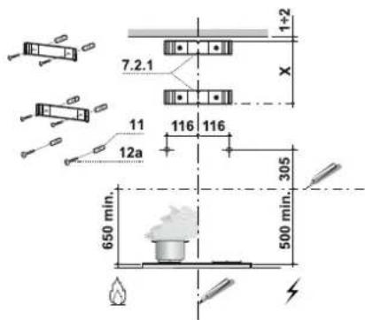 SMEG KICT90BL - Bohren der Befestigungslöcher und Fixieren der Befestigungsbügel - 1