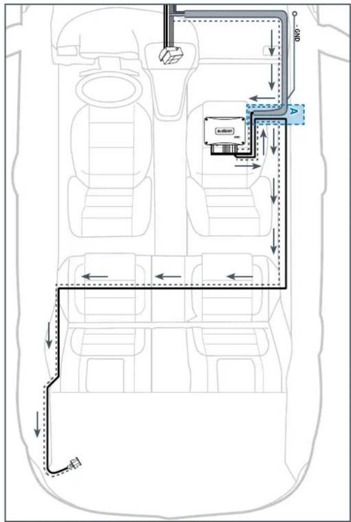 AUDISON Prima APSP G6 - Passing the cable from the car radio's casing to the right of the dashboard - 5