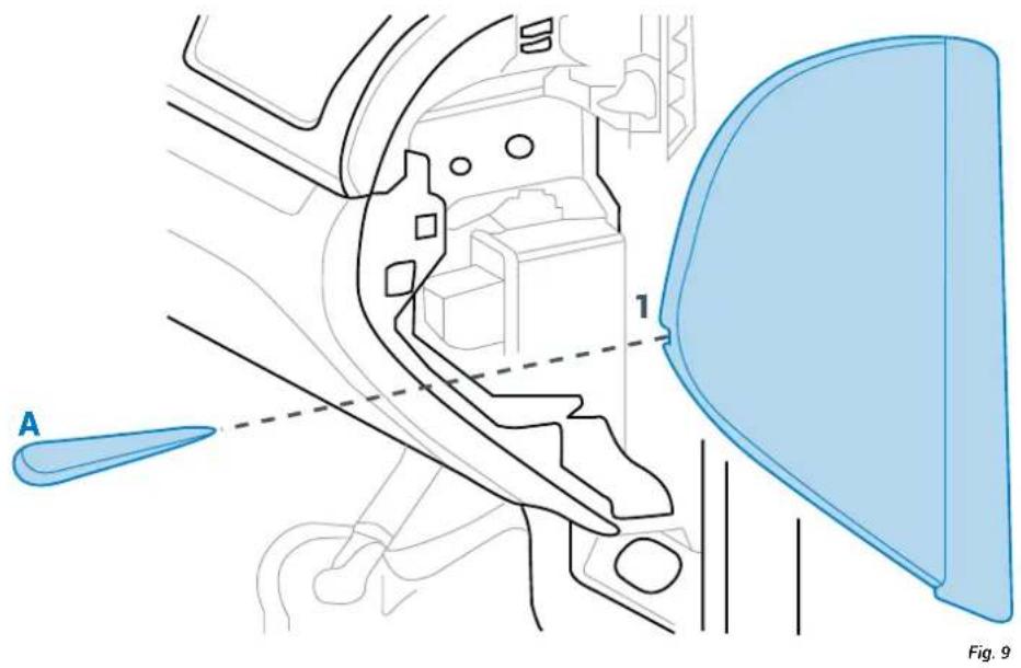 AUDISON Prima APSP G6 - Removing the right side covering of the dashboard (Fig. 9). - 1