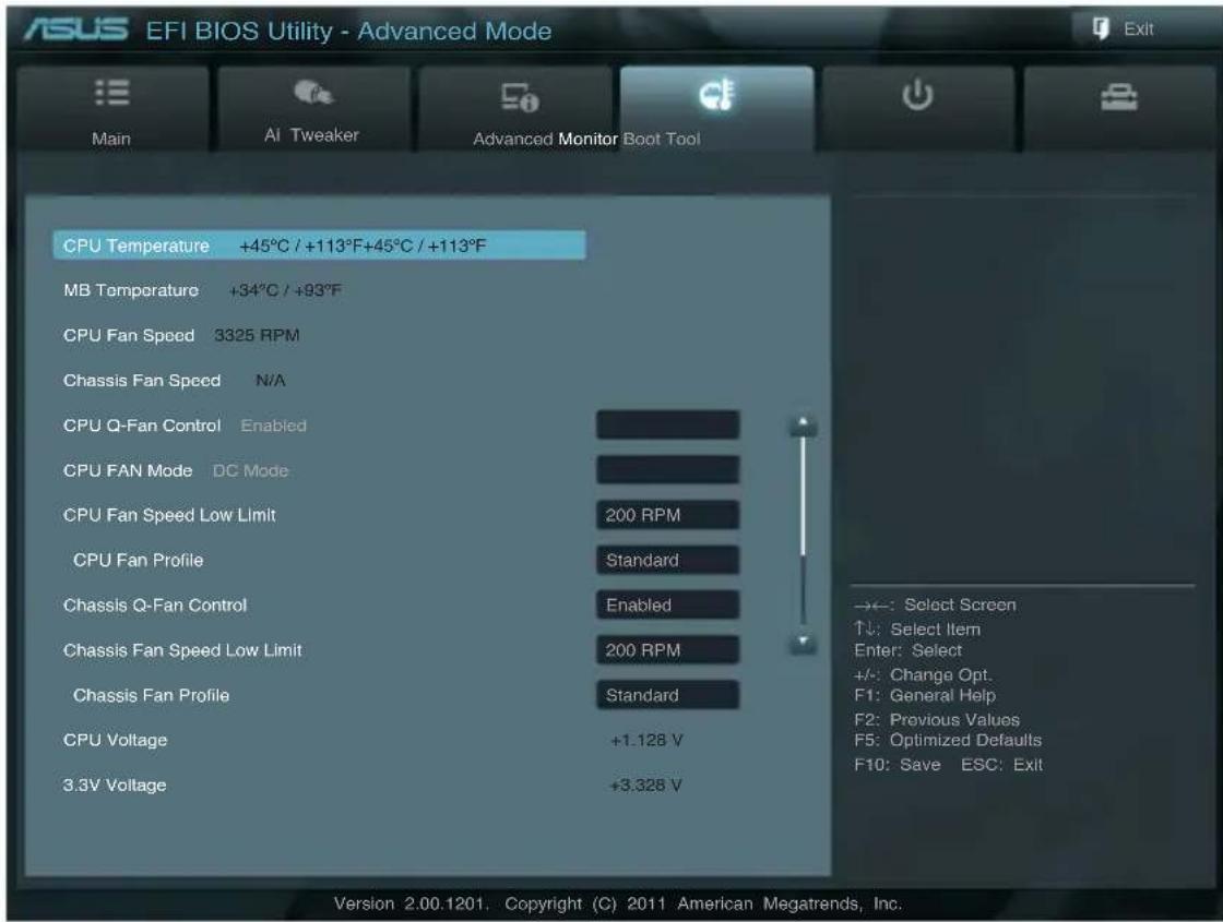 ASUS E45M1-M Pro - Monitor menu - 1