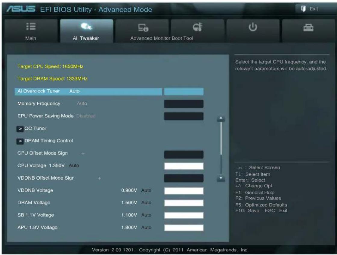 ASUS E45M1-M Pro - Ai Tweaker menu - 3
