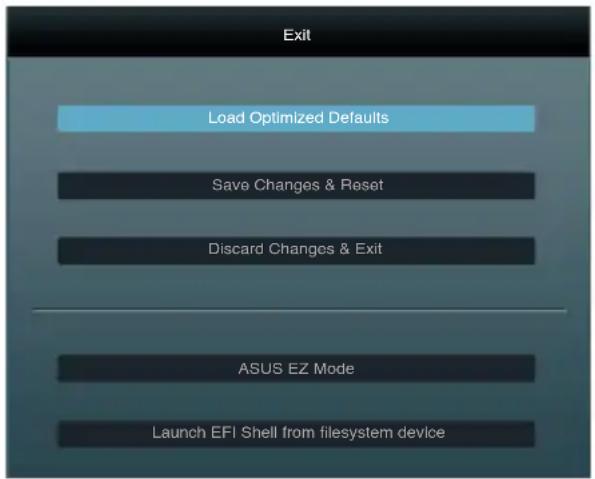 ASUS E45M1-M Pro - Exit menu - 1