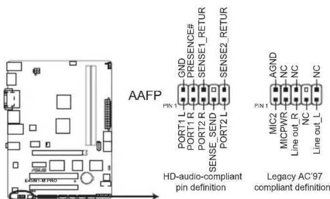 ASUS E45M1-M Pro - Front panel audio connector (10-1 pin AAFP) - 1
