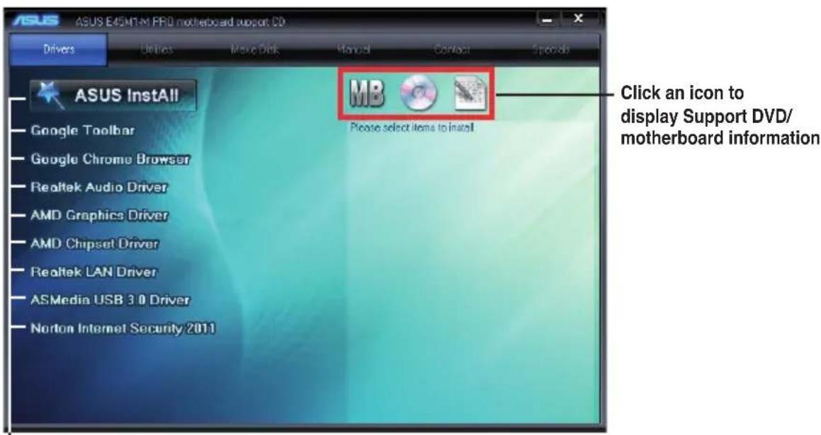 ASUS E45M1-M Pro - To run the Support DVD - 2