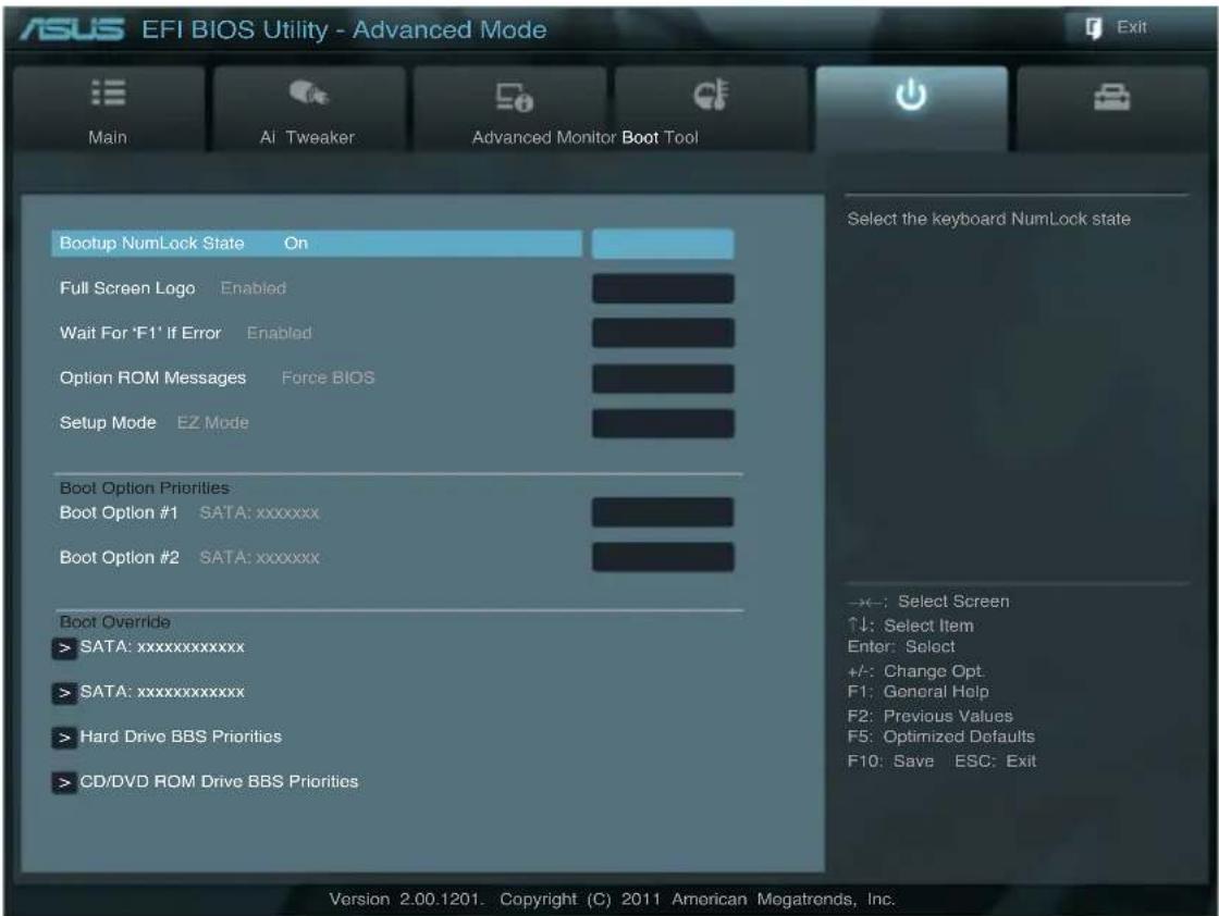 ASUS E45M1-M Pro - Boot menu - 1