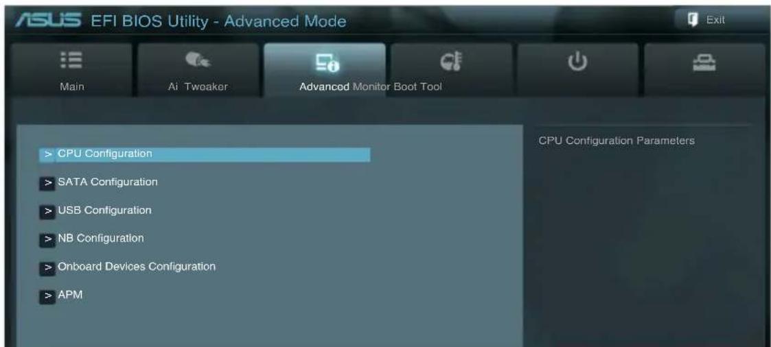 ASUS E45M1-M Pro - Advanced menu - 2