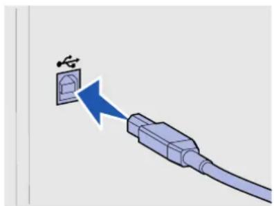 LEXMARK C510 - Attaching a local cable - 1