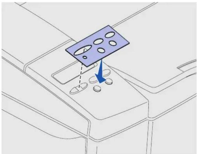 LEXMARK C510 - Colocación de una plantilla del panel del operador - 1