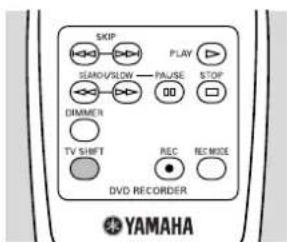 SKIP SLARO/SLAW PAUSE STOP DIMMER TV SHIFT REC REC MODE DVD RECORDER YAMAHA